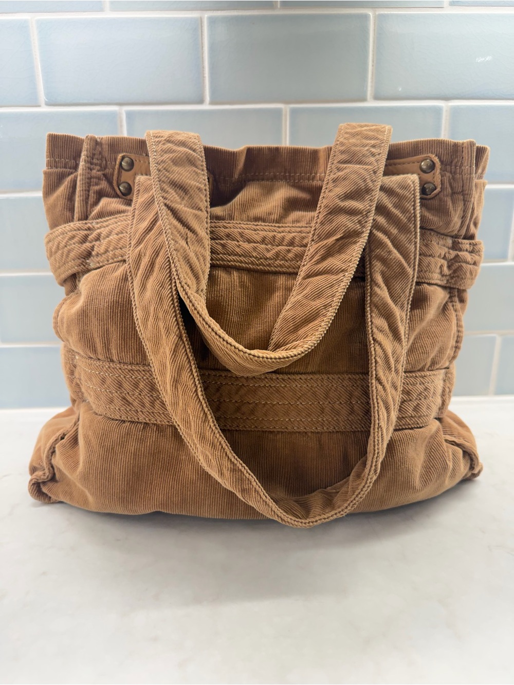 GAP Brown Canvas Shoulder Bag with Front Pocket - Picture 2 of 8